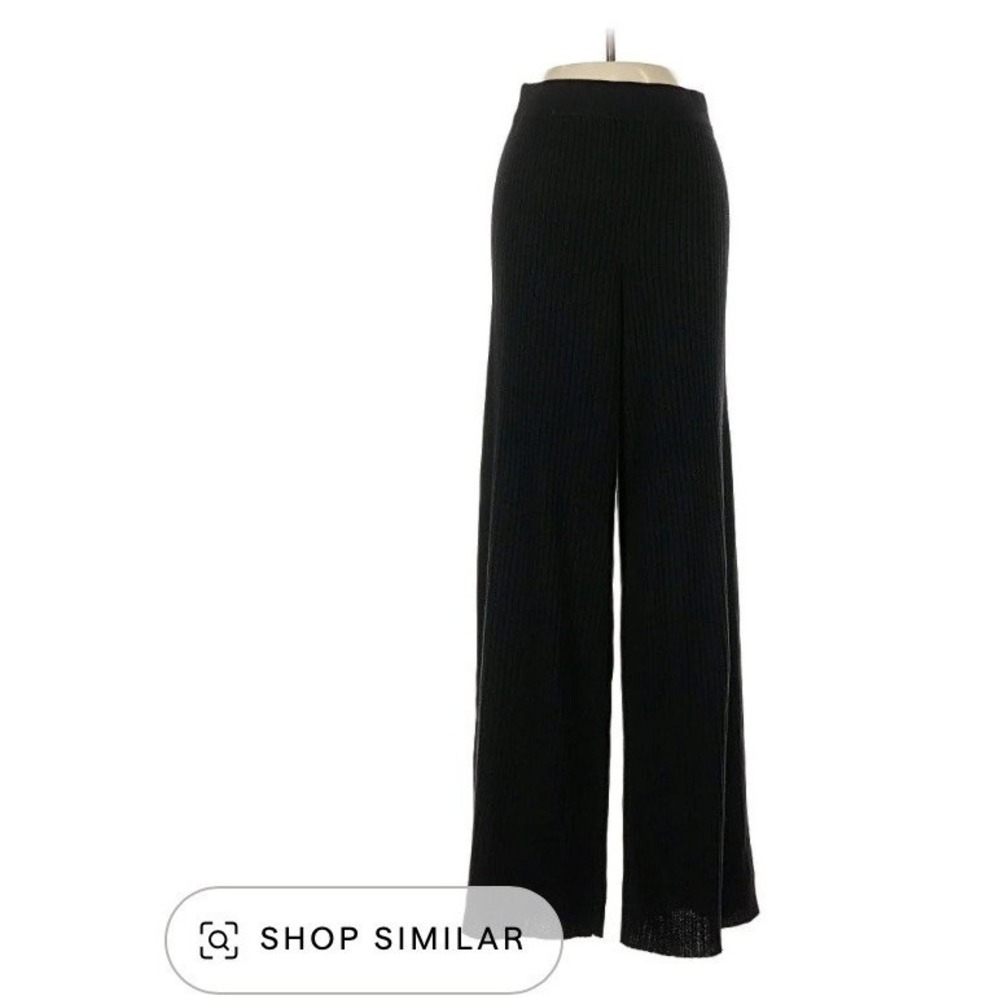 The Drop Lucia Wide Leg Velvet Trousers Women Small Black NEW Pleated Pockets